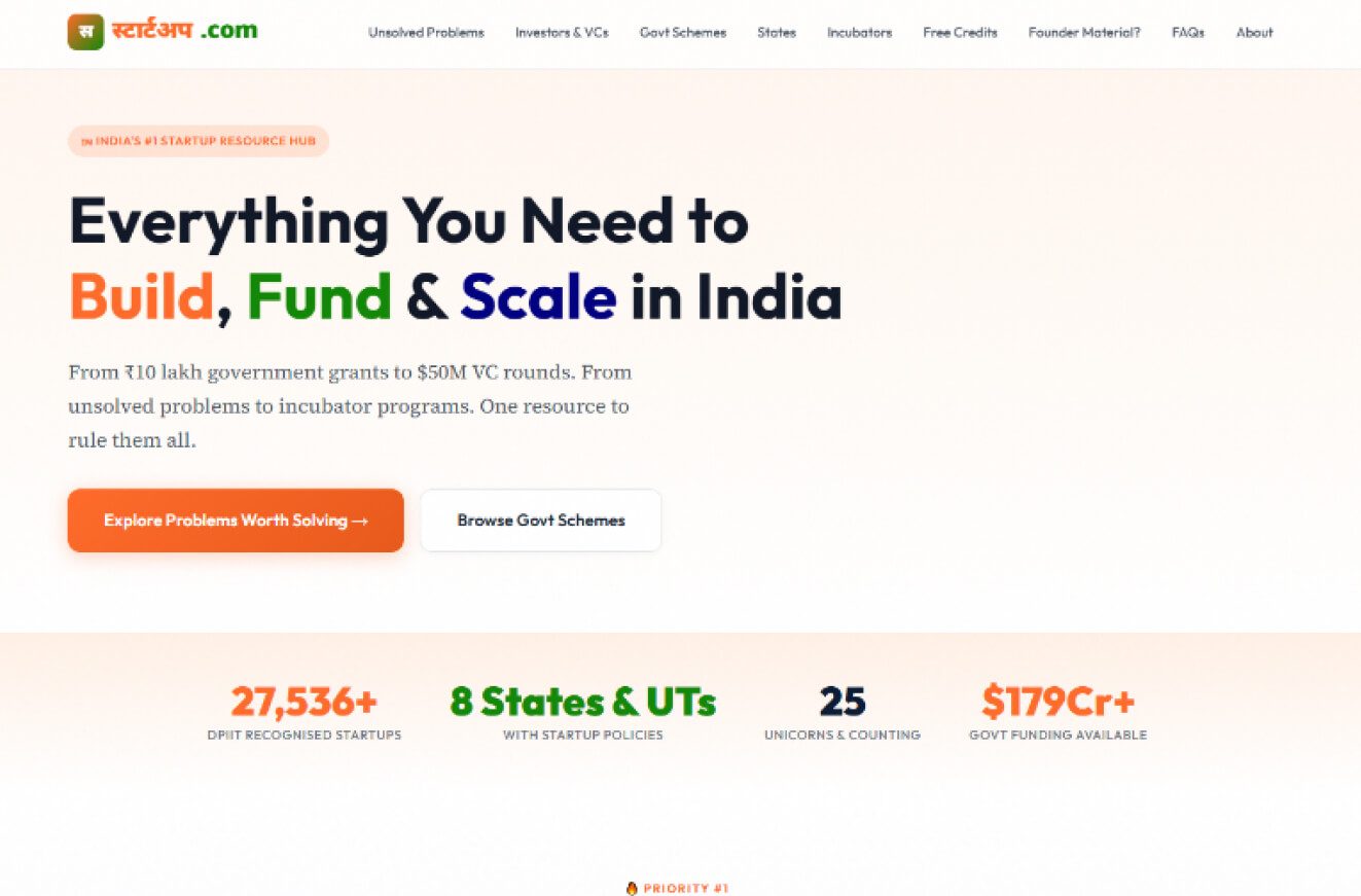 Full website screenshot of स्टार्टअप.com